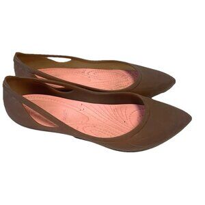 CROCS Rio Pointed Toe Jelly Slip On Flats Comfort Shoes Womens 8 Ballet Shoes